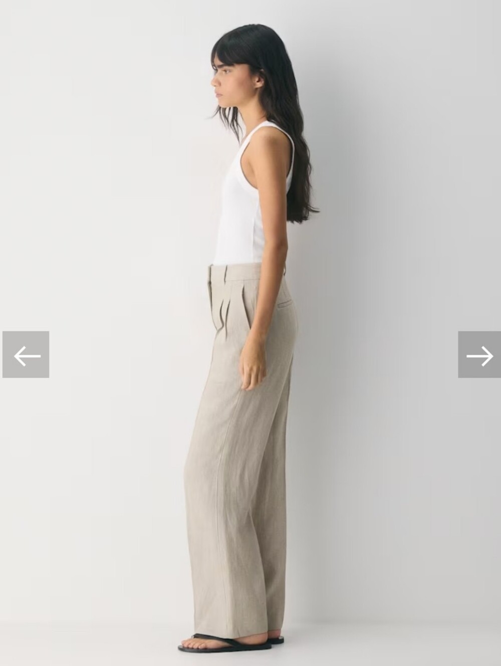 Aritzia Effortless Pant- Power Linen, Undyed Dark Ecru, Size 4